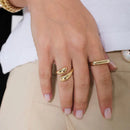 Anel Ajustável Feminino 2 Gotas Lisas